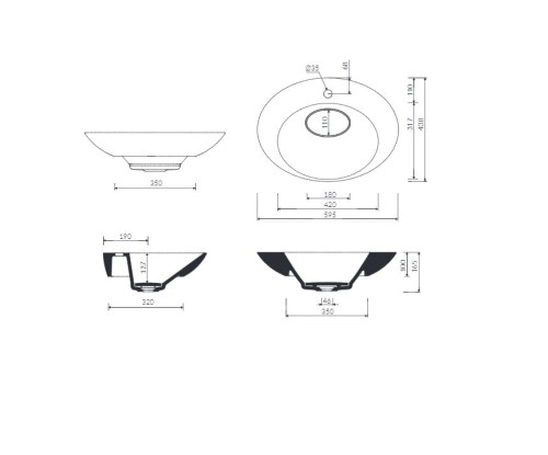 Amos II Marmorin umywalka nablatowa Duracoat®  - P_U_004_02_0595