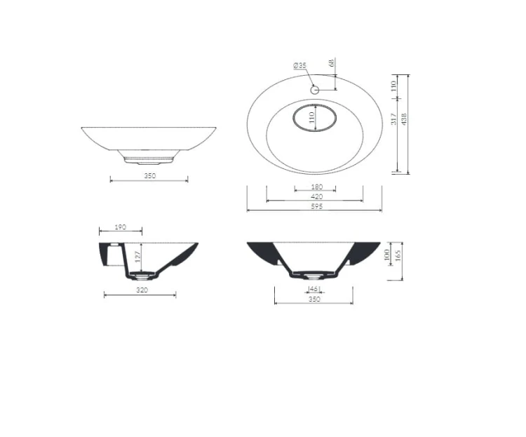 Amos II Marmorin umywalka nablatowa Duracoat®  - P_U_004_02_0595