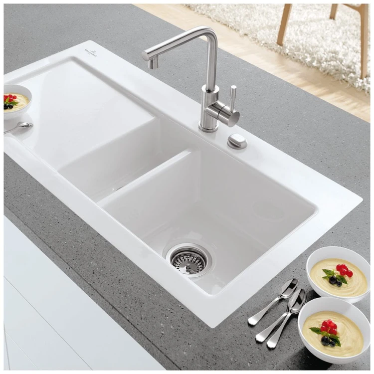 Subway 60 Flat  zlew ceramiczny V&B 475x965 KA prawy
