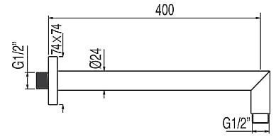 Loft-Tres ramię do głowicy natryskowej 400mm - 299.639.02