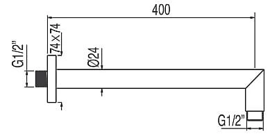 Loft-Tres ramię do głowicy natryskowej 400mm - 299.639.02