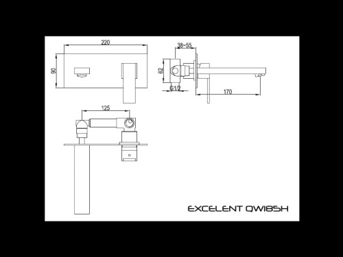 Excelent Kohlman bateria umywalkowa ścienna chrom - QW185H