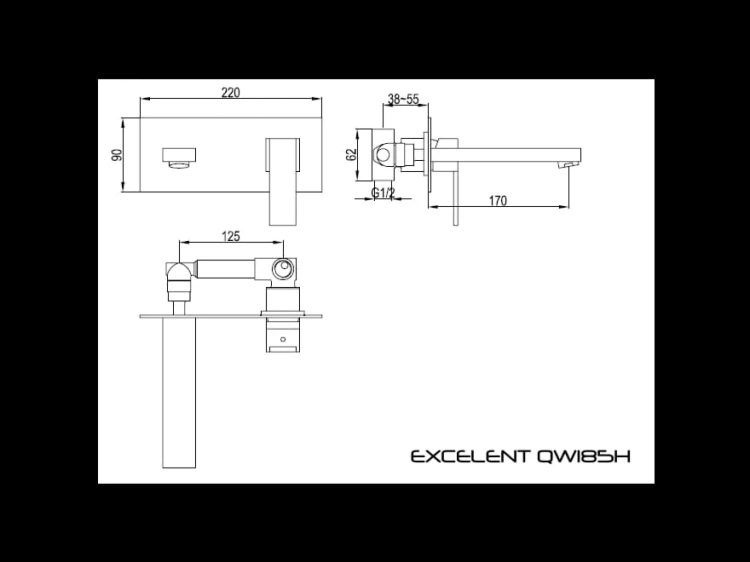 Excelent Kohlman bateria umywalkowa ścienna chrom - QW185H