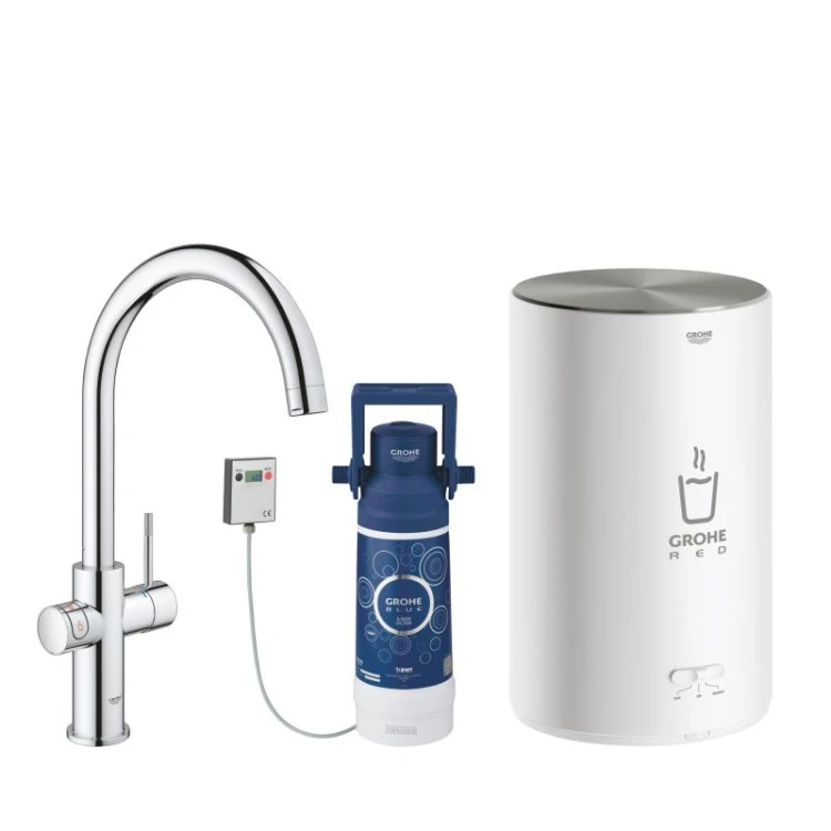 Red New Duo Grohe bateria kuchenna z boilerem 4 litry chrom - 30083 001