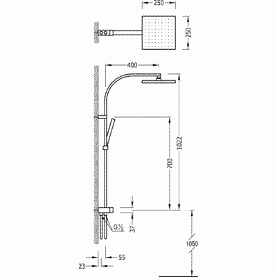 Cuadro Tres komplet słuchawka + drążek bez baterii chrom- 1.07.926