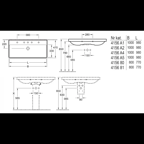 Avento V&B umywalka meblowa prostokątna 1000x470mm white alpin Ceramicplus – 4156 A5 R1
