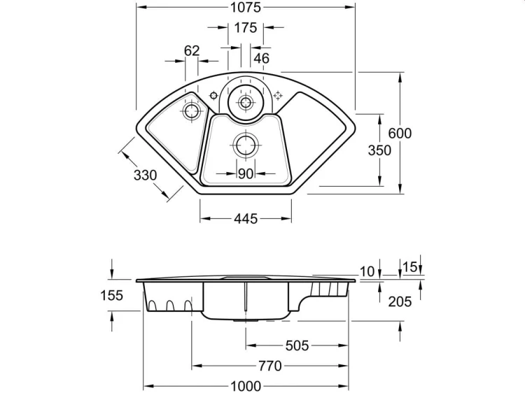 Solo_Corner_Classicline_Villeroy&Boch_zlew_ceramiczny_narożny_white_alpin_670801R1