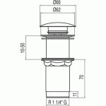 Tres odpływ umywalkowy bez przelewu - 1.34.540.60