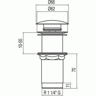 Tres odpływ umywalkowy bez przelewu - 1.34.540.60