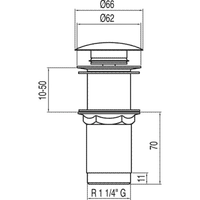 Tres odpływ umywalkowy bez przelewu - 1.34.540.60