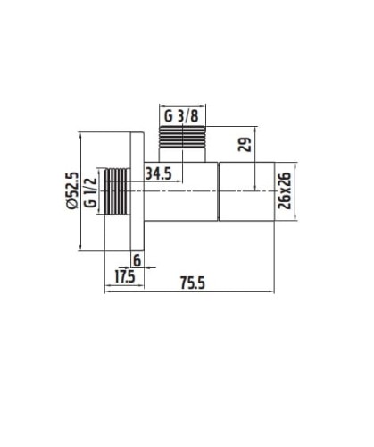  Ozdobny zawór kątowy do baterii umywalkowych 1/2 x 3/8 - B021801004