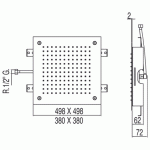 Tres głowica natryskowa ze stali nierdzewnej 500x500 mm chrom – 1.34.951