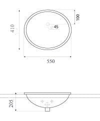 Ancona Bathco umywalka podblatowa 55x41 - 0053