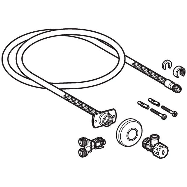 Zestaw przyłączeniowy do spłuczek podtynkowych Geberit 12 cm do desek sedesowych Geberit AquaClean Tuma - 147.035.00.1