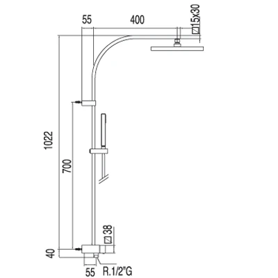Cuadro-Tres Zestaw natryskowy bez baterii - 1.07.131