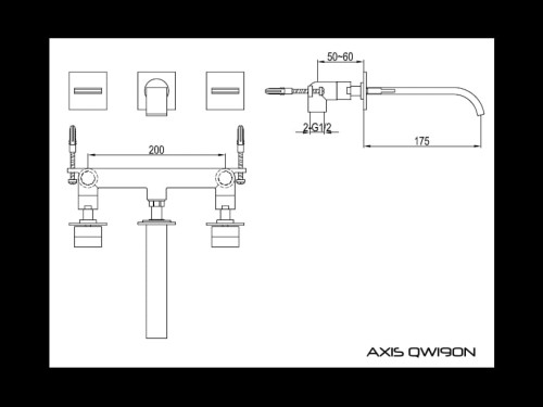 Axis Kohlman bateria umywalkowa podtynkowa chrom - QW190N