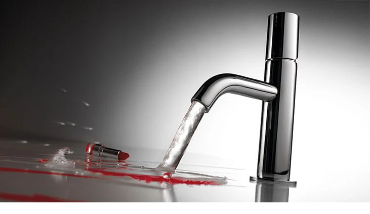 Study-Tres Bateria umywalkowa 195 chrom pokrętło z korkiem automatycznym - 26190301D