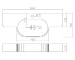 Madrid Bathco umywalka nablatowa 350x860 biała - 4035