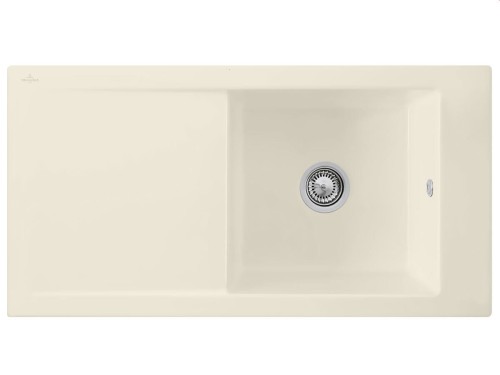Timeline 60 Flat Clasicline V&B zlewozmywak ceramiczny na równi z blatem 475x965 korek manualny ivory (mat) - 67901FFU 