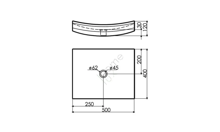 Arrecife Bathco umywalka kamienna nablatowa  400x500 negro - 00325