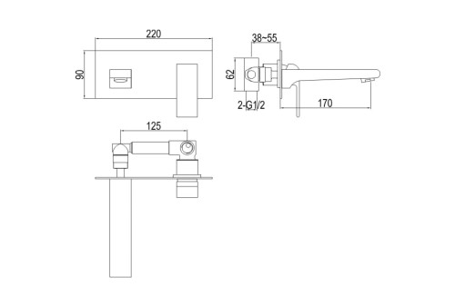 Saxo Kohlman bateria umywalkowa chrom – QW185S
