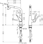 Metris Hansgrohe jednouchwytowa bateria kuchenna z wyciąganą wylewką DN15 chrom - 14821000