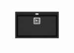 Delicja Hansloren zlewozmywak konglomeratowy podwieszany 445x740 czarny - D7CO-3PMB