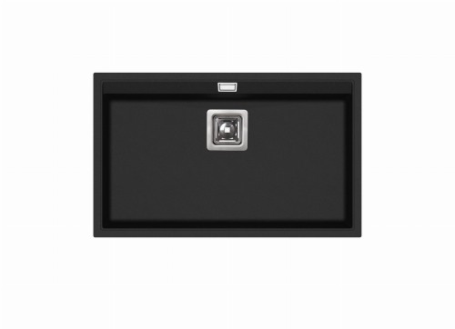 Delicja Hansloren zlewozmywak konglomeratowy podwieszany 445x740 czarny - D7CO-3PMB