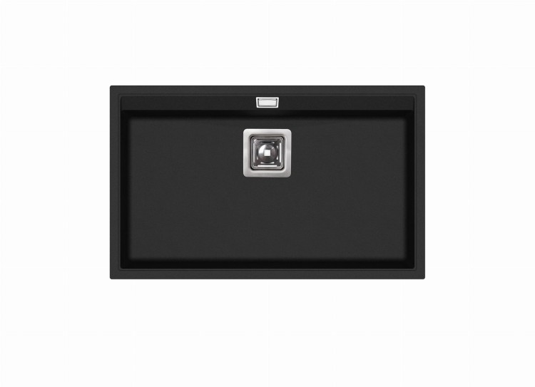 Delicja Hansloren zlewozmywak konglomeratowy podwieszany 445x740 czarny - D7CO-3PMB