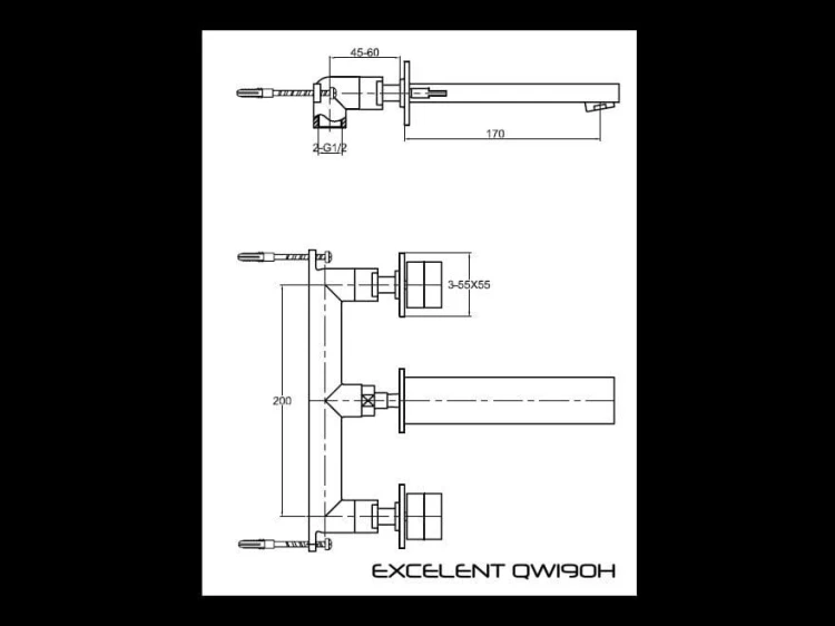 Excelent Kohlman bateria umywalkowa ścienna chrom -  QW190H