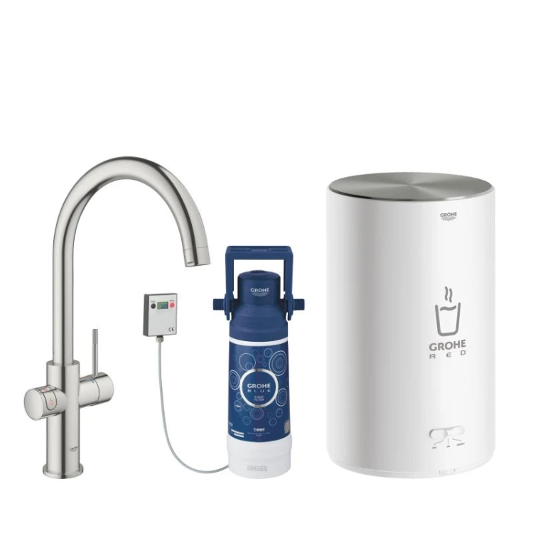 Red Duo Grohe bateria kuchenna z boilerem 4 litry supersteel - 30083 DC1