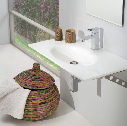 Plane Bathco umywalka blatowa szklana 60 cm - 3003WS