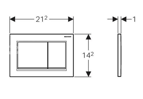 Omega30 Geberit przycisk uruchamiający przedni/górny chrom błyszczący/chrom matowy/chrom błyszczący - 115.080.KH.1