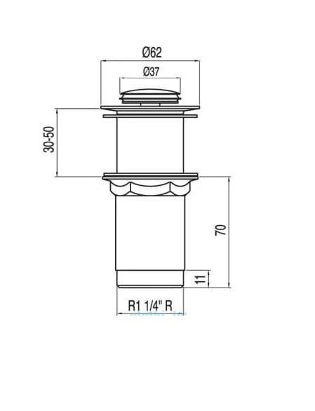 Odpływ umywalkowy Tres chrom - 1.34.540.50