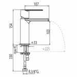 Loft-Tres bateria umywalkowa kaskada otwarta chrom – 200.110.01
