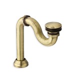 Syfon w kolorze starego złota do wanny retro KLIK-KLAK