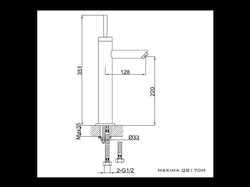 Maxima Kohlman bateria umywalkowa chrom - QB170M