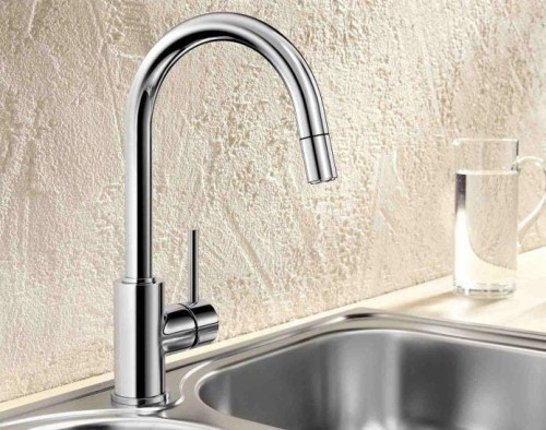 Mida-S Blanco bateria kuchenna z wyciągana wylewka chrom - 521454