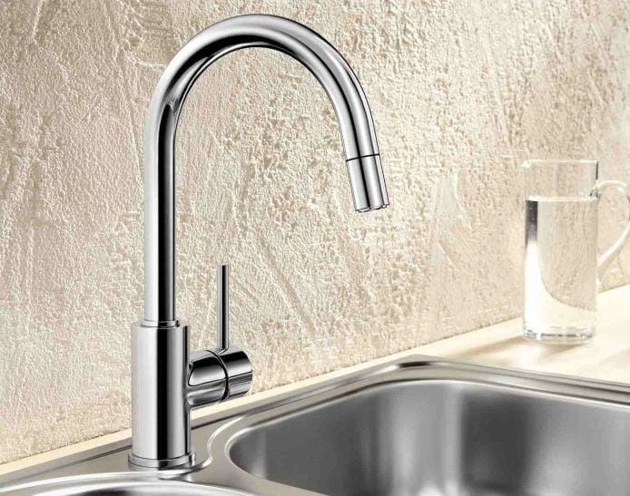 Mida-S Blanco bateria kuchenna z wyciągana wylewka chrom - 521454