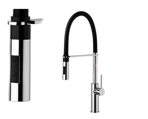 Lamia Hansloren bateria zlewozmywakowa sprężyna chrom/czarna - LABS-0001