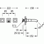 Cuadro-Tres Bateria umywalkowa podtynkowa z perlatorem wylewka 152 mm chrom – 00815101
