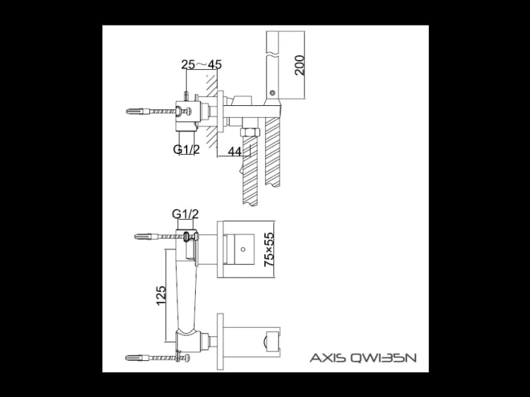 Axis Kohlman bateria bidetowa podtynkowa bidetta chrom - QW135N tech