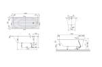 Oberon V&B Wanna prostokątna 1600x750 mm white alpin – UBQ160OBE2V-01
