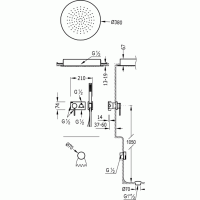 3V Tres podtynkowy zestaw wannowo natryskowy z napełnianiem przez przelew chrom - 210.273.10