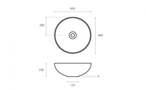 Sicilia Bathco umywalka ceramiczna nablatowa 400x400 biała mrówki 4069/61 (ants)