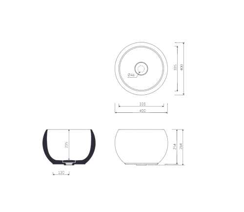 Perła Marmorin umywalka z lanego marmuru 400x400x270 Duracoat® - P_U_069_01_0400