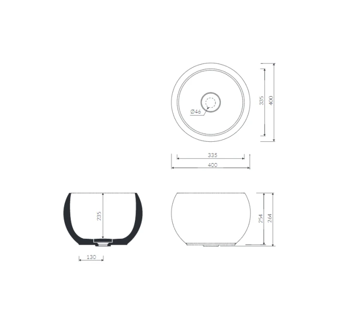 Perła Marmorin umywalka z lanego marmuru 400x400x270 Duracoat® - P_U_069_01_0400