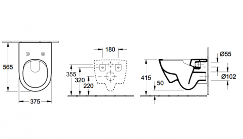 Subway 2.0. V&B zestaw miska WC wisząca 56 cm white alpin z deską wolnoopadającą – 5614 R2 01