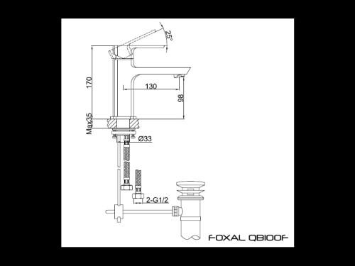 Foxal Kohlman bateria umywalkowa chrom - QB100F