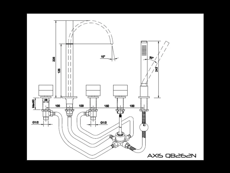 Axis Kohlman bateria wannowa chrom - QB262N